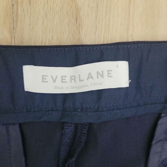 Everlane Dark Blue Pleated Wool Dress Pants Straight-Leg Classic Size 8 - Picture 5 of 7